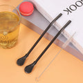 Axyaa Stainless Steel Straw Spoon Filter Scoop for Coffee Tea Milk Mixing