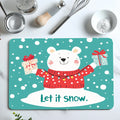 Axyaa Christmas Lights Bear Text Non-Slip Absorbent Kitchen Mat