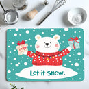 Axyaa Christmas Lights Bear Text Non-Slip Absorbent Kitchen Mat