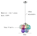 Axyaa Bubble Chandelier: Colorful Glass Pendant Lamp for Kids' Rooms, Bedroom, Dining Room