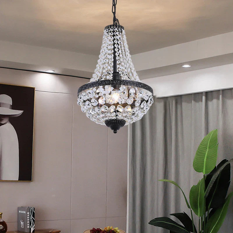 Axyaa Crystal Chandelier: Elegant Iron Art Pendant Lamp for Home Bar and Dining Room