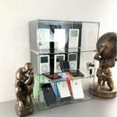Axyaa 2 Tier Lockable Acrylic Display Cabinet for Car Toys, Action Figures, & Dolls