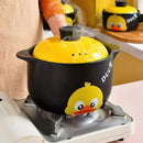 Axya Large Yellow Duck Ceramic Casserole Soup Pot for Cooking Stew