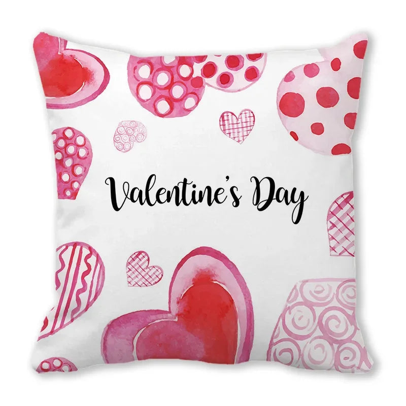 Heart Print Pillowcase for Home Decor by Axyaa - Love Cushion Cover