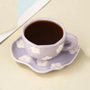 Ceramic Coffee Mug Set Creative Hand-painted Tea Cup with Saucer by Axyaa