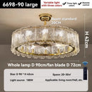 Axyaa Crystal Ceiling Fan Chandelier: Modern Bedroom Fan Light, Silent Design