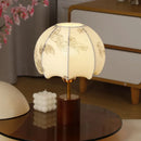 Axyaa Wooden Table Lamp with Fabric Pattern for Bedroom Décor