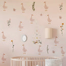 Axyaa Geese Flora Wall Stickers Set - Nursery Duck Decal Gift for Kids Room