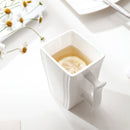 Axyaa Flora 6-Piece 11.5oz Ivory White Porcelain Square Mugs