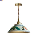 Axyaa Ceramic LED Pendant Lamp Vintage Retro Hanging Lights Gold Brass Finish