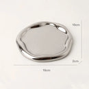 Axyaa Silver Ceramic Storage Tray for Home Decor and Organization