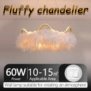 Axyaa Feather Lamp Cream Crown Style Girls' Room & Cloakroom Chandelier Master Bedroom