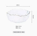 Axyaa Gold Rimmed Glass Bowls & Plates Set - Elegant Tableware for Desserts, Salad