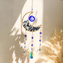 Axyaa Crystal Moon Star Suncatcher Wall Hanging Rainbow Maker for Spring Outdoor Decor