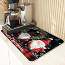 Christmas Pygmy Berry Drying Mat - Axyaa Absorbent Non-Slip Kitchen Counter Mat