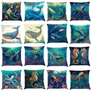 Axyaa Ocean Series Pillowcase - Fish Sea Turtle Whale Printed Cushion Cover