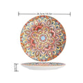 Axyaa Bohemian Round Ceramic Plate 10-inch Steak & Pasta Plate