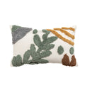 Axyaa Tufted Leaf Plush Cushion Cover for Living Room Sofa