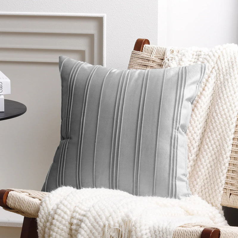 Axyaa Velvet Striped Cushion Cover | Stylish Home Decoration Pillow Cover