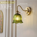 Axyaa Retro Floral Glass Wall Lamp: Modern Nordic Wall Sconce for Bedroom LED Lighting