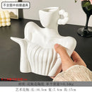 Axyaa Woman Statue Ceramic Vase | Home Decoration Flower Arrangement Accessory