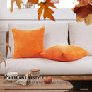 Axyaa Striped Corduroy Rust Pillow Covers for Fall Decor - Various Sizes