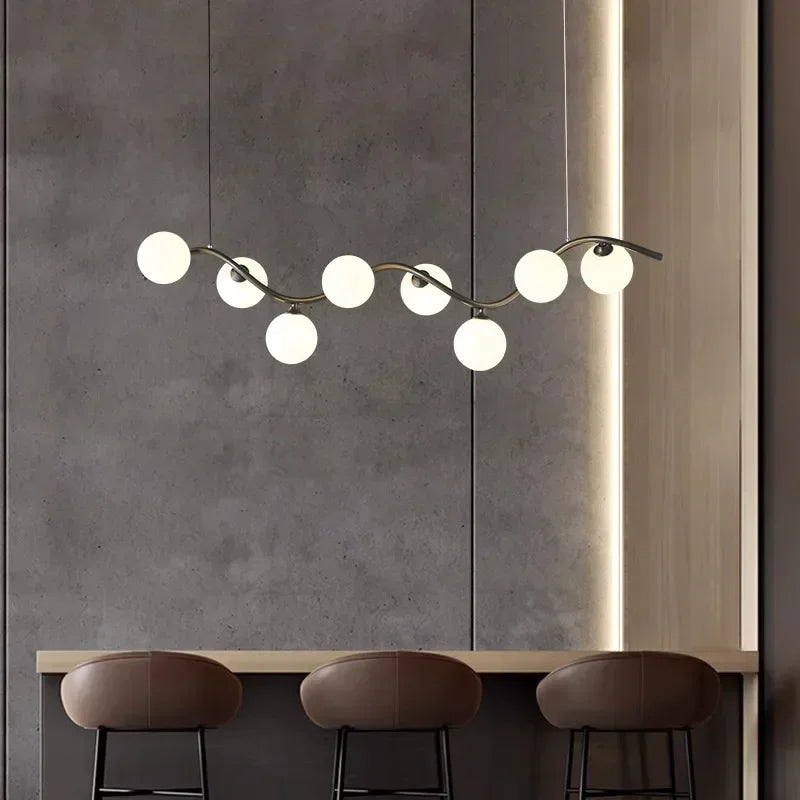 Nordic Glass Ball LED Pendant Light by Axyaa - Elegant Minimalist Chandelier