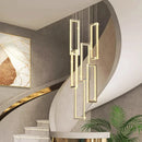 Axyaa Crystal Chandelier Stair Pendant Lamp Living Room Interior Lighting