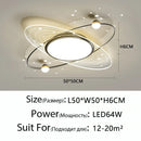 Axyaa Moon Design LED Ceiling Lamp, Luxury Remote Control Living Room Lights