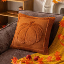 Axyaa Halloween Pumpkin Plush Pillowcase Double-Sided Cushion Cover - 50x50cm