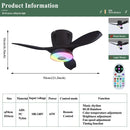RGB Bluetooth Speaker Ceiling Fan Light for Home Decor by Axyaa