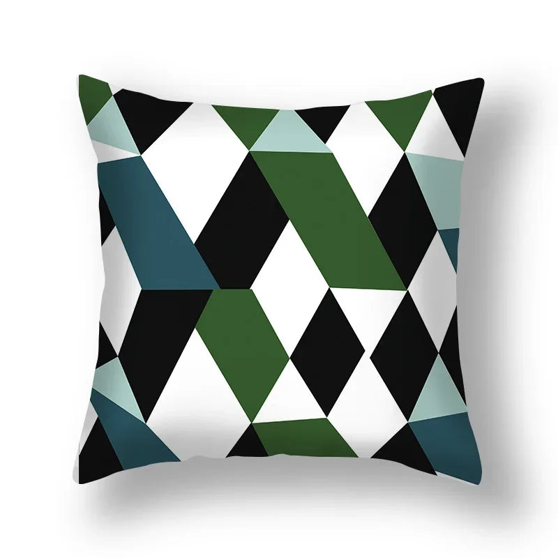 Axyaa Pink Gold Geometry Polyester Pillow Case 45*45cm Square