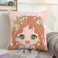 Axyaa Anime Bed Pillow Case 45x45 Decorative Cushion Cover Home Sofa Decor