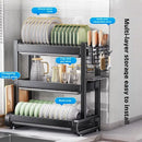 Axyaa Kitchen Dish Drainer Organizer Rack Storage Stand Tray Shelf