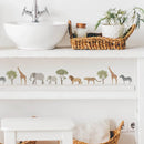 Giraffe & Floral Nursery Wall Sticker by Axyaa - Adhesive Animals Mural for Baby Bedroom