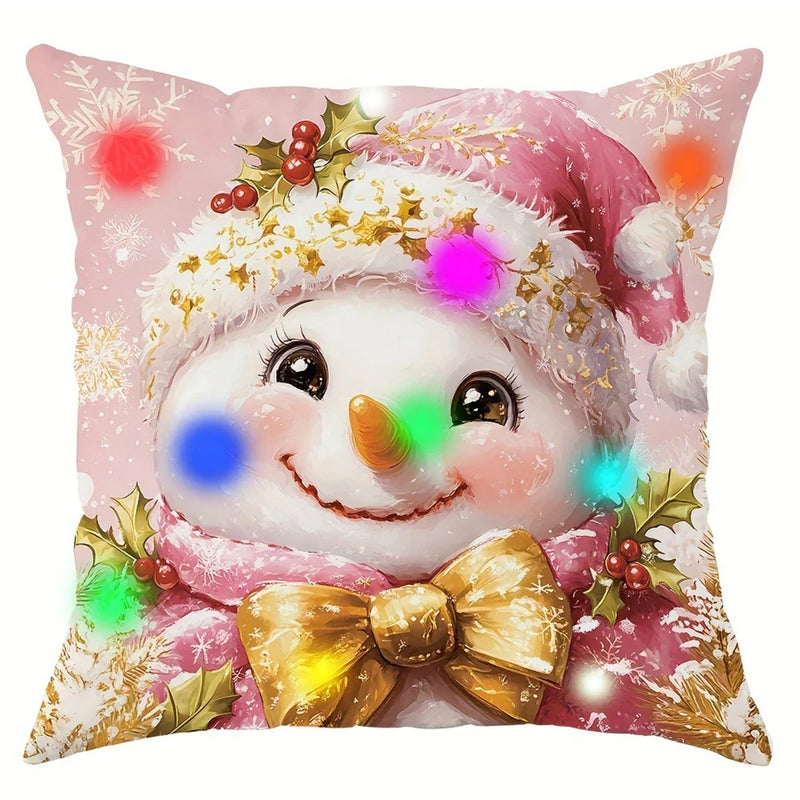 Christmas LED Pillowcase with Santa Claus & Snowman Designs for Axyaa Brand
