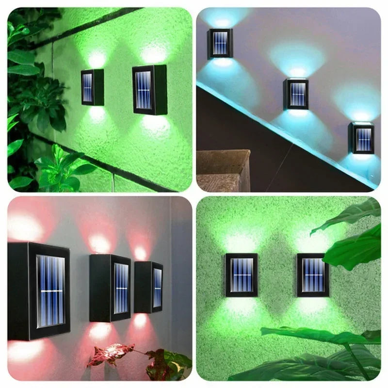 Axyaa Solar Outdoor Wall Spot Lights - Sunlight Powered Waterproof Lamp