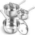 Axyaa Stainless Steel Sauce Pot Set with Lid - Induction Compatible