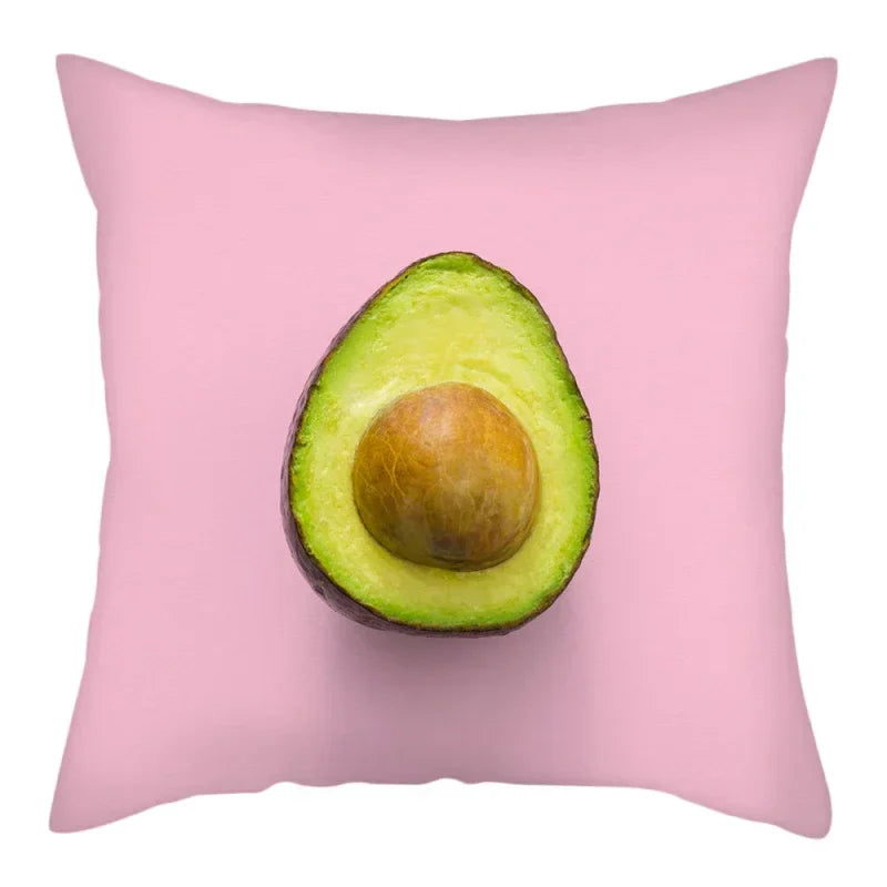 Axyaa Citrus Fruit Print Pillow Cover 45x45cm - Home Sofa Decor