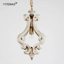 Retro Wooden Chandelier Pendant Light for Kitchen Dining Room by Axyaa