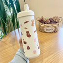 Axyaa Bear Stainless Steel Tumbler 850ml Thermos Cup - Kawaii Boba Tea Water Bottle