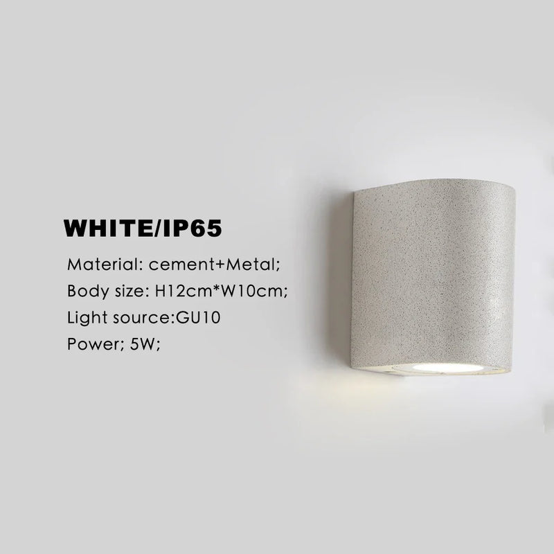 Axyaa Waterproof Wall Lamp Japanese Nordic Homestay Sconce Bedside Cement Light