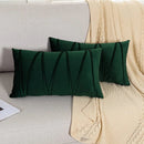 Axyaa Green Velvet Throw Pillow Covers - Set of 2