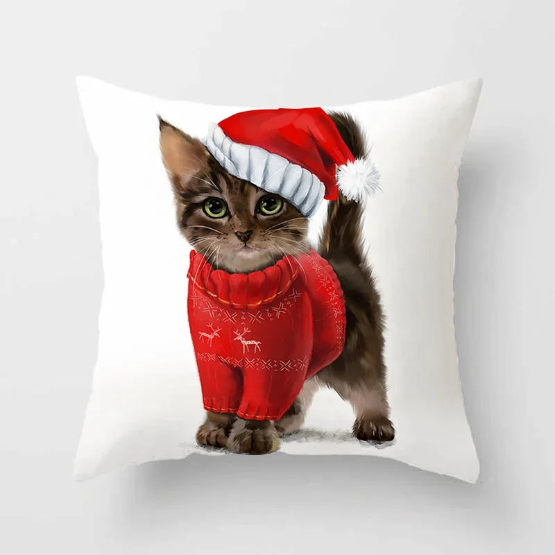 Axyaa Cartoon Cat Animal Sofa Cushion Cover - 45*45 Throw Pillow Home Decor