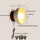 Axyaa LED Wall Light with Wood Base, Natural Yellow Travertine, Modern Nordic Design