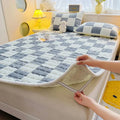 Axyaa Plush Velvet Mattress Topper Quilted Cover Bed Mat Linen Protection Pad