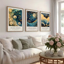 Axyaa Mountain Night View Canvas Print for Modern Home Decor