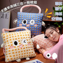Axyaa Cartoon Lamb Fleece 3-in-One Pillow Blanket Hand Warm Hand Pillow Blanket