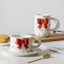 Ceramic Latte Cup & Dish Set for Girls by Axyaa - Elegant Breakfast Drinkware Gift