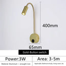 Axyaa Wall Mounted LED Reading Lamp 3W, Adjustable Gooseneck, Switch, Bedroom Night Light